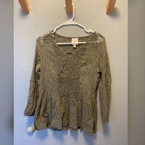 Peplum olive blouse